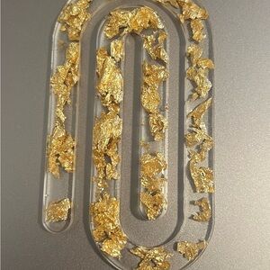 Gold Flake bookmark paperclip - NEW
